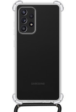 BASEY. Samsung Galaxy A23 Hoesje Koord Shock Proof Case - Samsung A23 Hoes Transparant Koord - Samsung Galaxy A23 Hoes Met Koordje Cover - Transparant