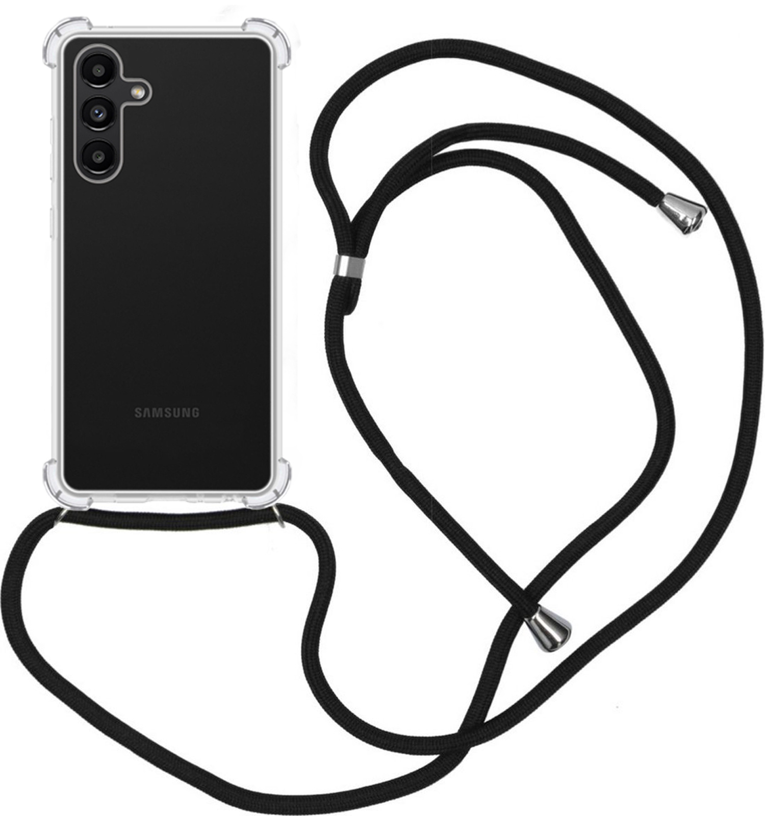 Nomfy Hoesje Geschikt voor Samsung A13 5G Hoesje Shock Proof Transparant Met Telefoonketting Case Shock Koord - Hoesje Geschikt voor Samsung Galaxy A13 5G Shock Proof Case Met Koord - Transparant