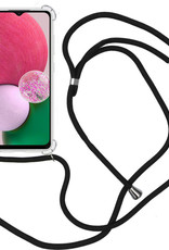 Nomfy Hoesje Geschikt voor Samsung A13 5G Hoesje Shock Proof Transparant Met Telefoonketting Case Shock Koord - Hoesje Geschikt voor Samsung Galaxy A13 5G Shock Proof Case Met Koord - Transparant