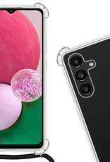 Nomfy Hoesje Geschikt voor Samsung A13 5G Hoesje Shock Proof Transparant Met Telefoonketting Case Shock Koord - Hoesje Geschikt voor Samsung Galaxy A13 5G Shock Proof Case Met Koord - Transparant