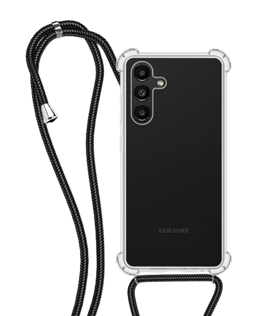 NoXx Hoes Geschikt voor Samsung A13 5G Hoesje Transparant Met Telefoonkoord Cover Shock Proof Case Koord Hoes