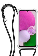 NoXx Hoes Geschikt voor Samsung A13 5G Hoesje Transparant Met Telefoonkoord Cover Shock Proof Case Koord Hoes