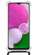 NoXx Hoes Geschikt voor Samsung A13 5G Hoesje Transparant Met Telefoonkoord Cover Shock Proof Case Koord Hoes