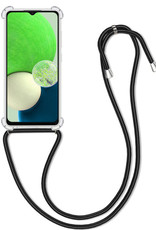 BASEY. Hoes Geschikt voor Samsung A13 5G Hoesje Shock Proof Case Met Koord Shock Hoes Met Koord - Hoesje Geschikt voor Samsung Galaxy A13 5G Hoes Cover Met Koord - Transparant