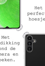 BASEY. Hoes Geschikt voor Samsung A13 5G Hoesje Shock Proof Case Met Koord Shock Hoes Met Koord - Hoesje Geschikt voor Samsung Galaxy A13 5G Hoes Cover Met Koord - Transparant