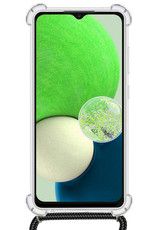 BASEY. Hoes Geschikt voor Samsung A13 5G Hoesje Shock Proof Case Met Koord Shock Hoes Met Koord - Hoesje Geschikt voor Samsung Galaxy A13 5G Hoes Cover Met Koord - Transparant