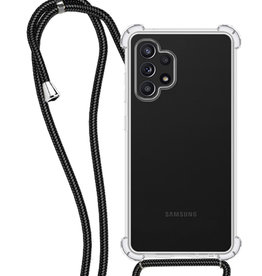 NoXx NoXx Samsung Galaxy A13 4G Hoesje Transparant Shockproof Met Zwart Koord