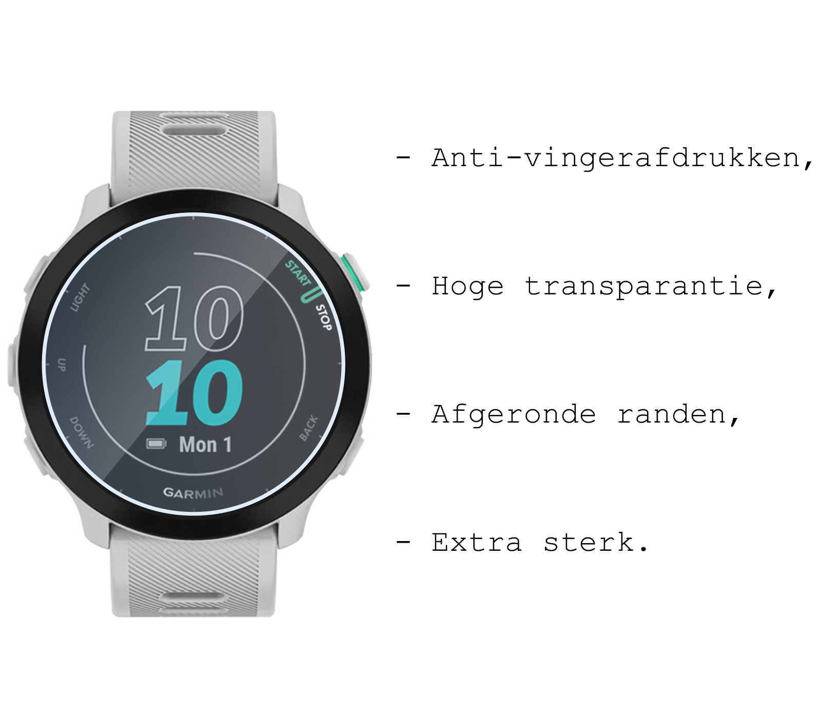 BASEY. Screenprotector Geschikt voor Garmin Forerunner 45 Screenprotector Tempered Glass Beschermglas - Screenprotector Geschikt voor Garmin Forerunner 45 Screen Protector