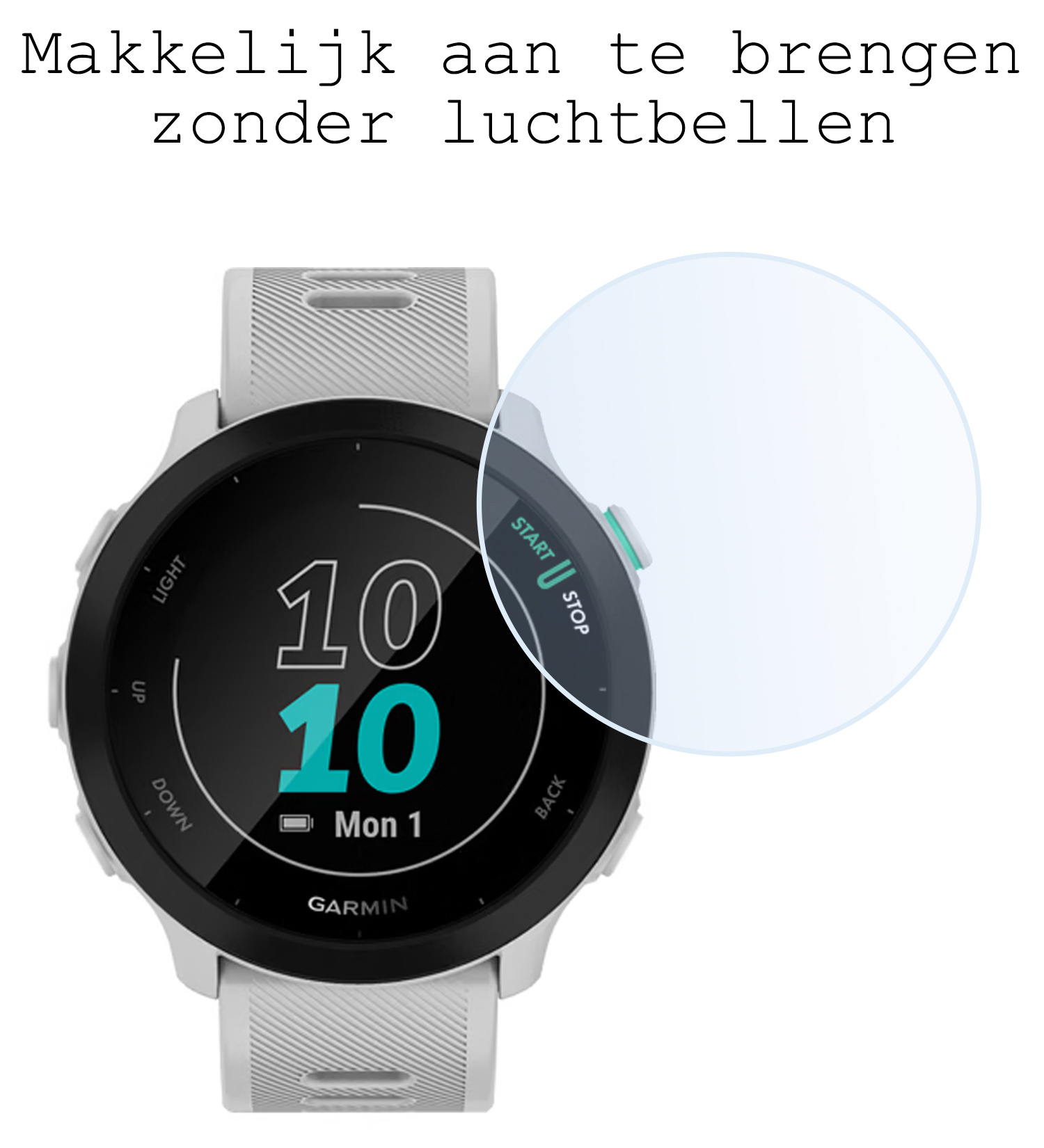 BASEY. Screenprotector Geschikt voor Garmin Forerunner 45 Screenprotector Tempered Glass Beschermglas - Screenprotector Geschikt voor Garmin Forerunner 45 Screen Protector - 2 Stuks