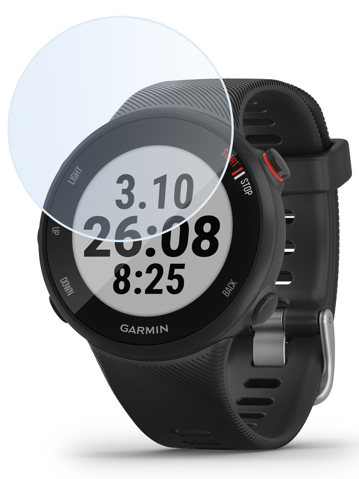 NoXx Screenprotector Geschikt voor Garmin Forerunner 45 Screenprotector Tempered Glass Gehard Glas