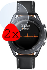 BASEY. Screenprotector Geschikt voor Samsung Galaxy Watch 3 45 mm Screenprotector Tempered Glass Beschermglas - Screenprotector Geschikt voor Samsung Watch 3 (45 mm) Screen Protector - 2 Stuks