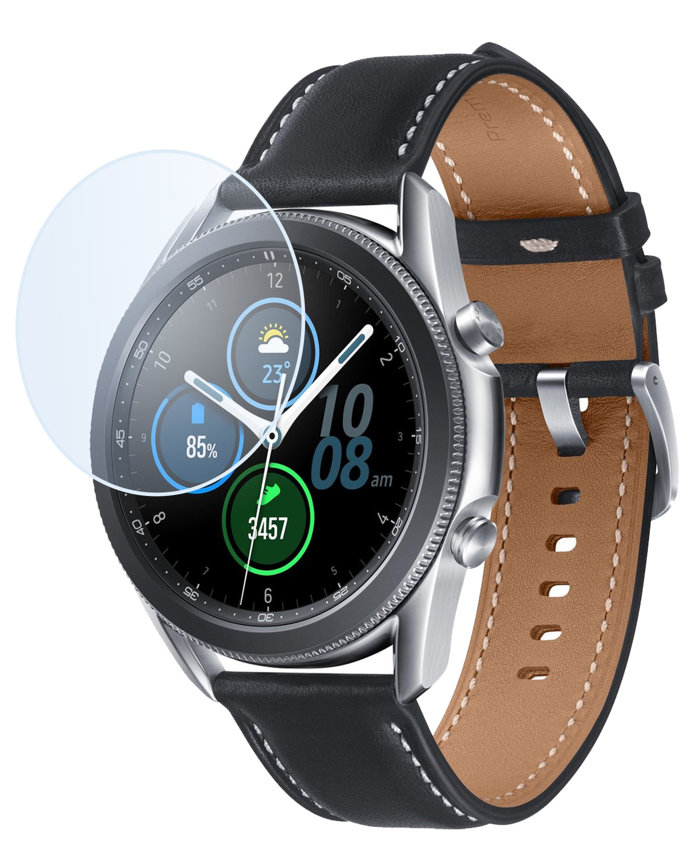 NoXx Screenprotector Geschikt voor Samsung Galaxy Watch 3 45 mm Screenprotector Tempered Glass Gehard Glas