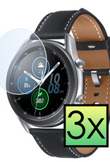 NoXx Screenprotector Geschikt voor Samsung Galaxy Watch 3 45 mm Screenprotector Tempered Glass Gehard Glas - 3x