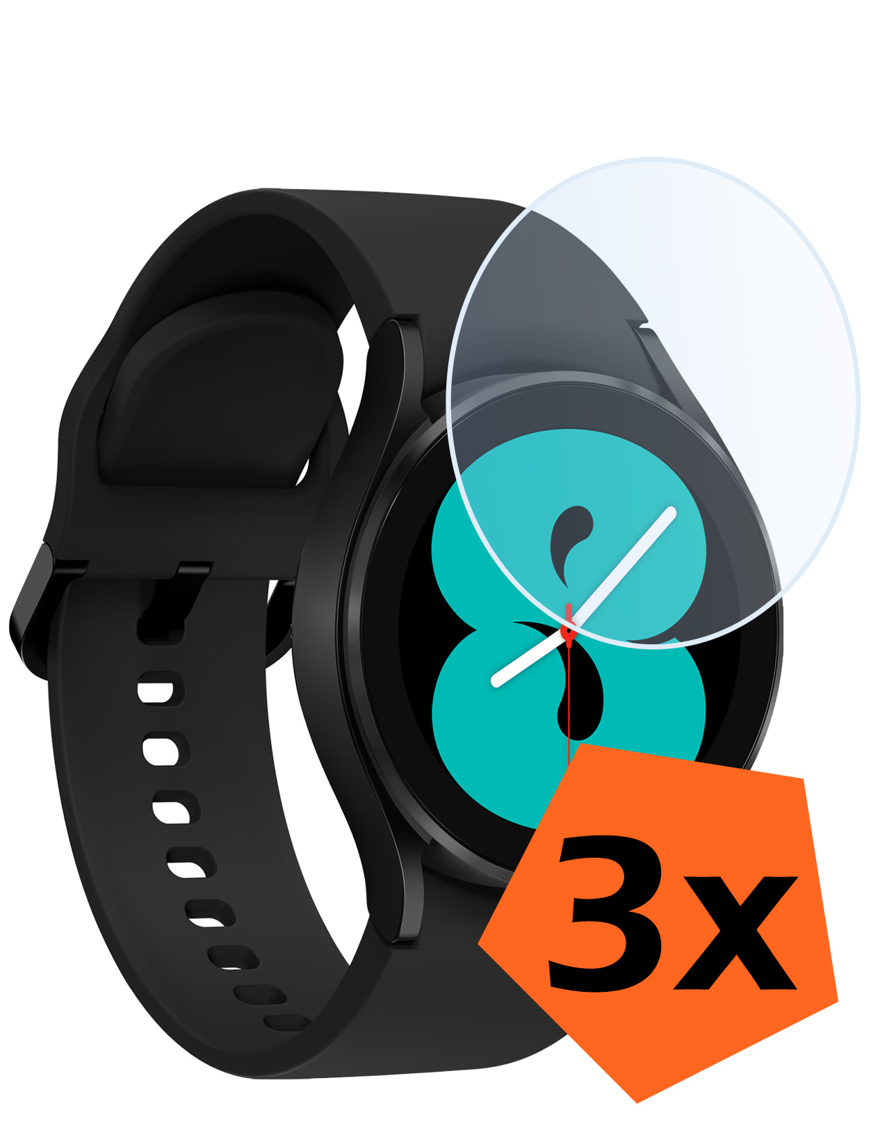 Nomfy Screenprotector Geschikt voor Samsung Galaxy Watch 4 44 mm Screenprotector Bescherm Glas - Screen Protector Geschikt voor Samsung Watch 4 (44 mm) Screenprotector Tempered Glass - 3 PACK