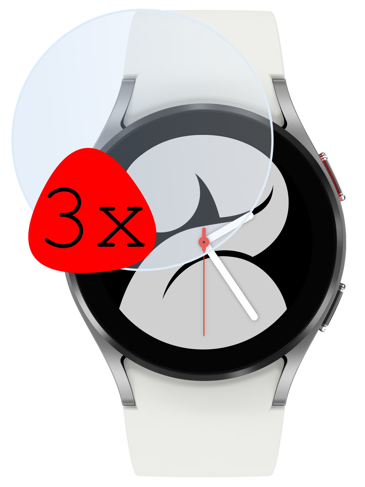 BASEY. Screenprotector Geschikt voor Samsung Galaxy Watch 4 44 mm Screenprotector Tempered Glass Beschermglas - Screenprotector Geschikt voor Samsung Watch 4 (44 mm) Screen Protector - 3 Stuks