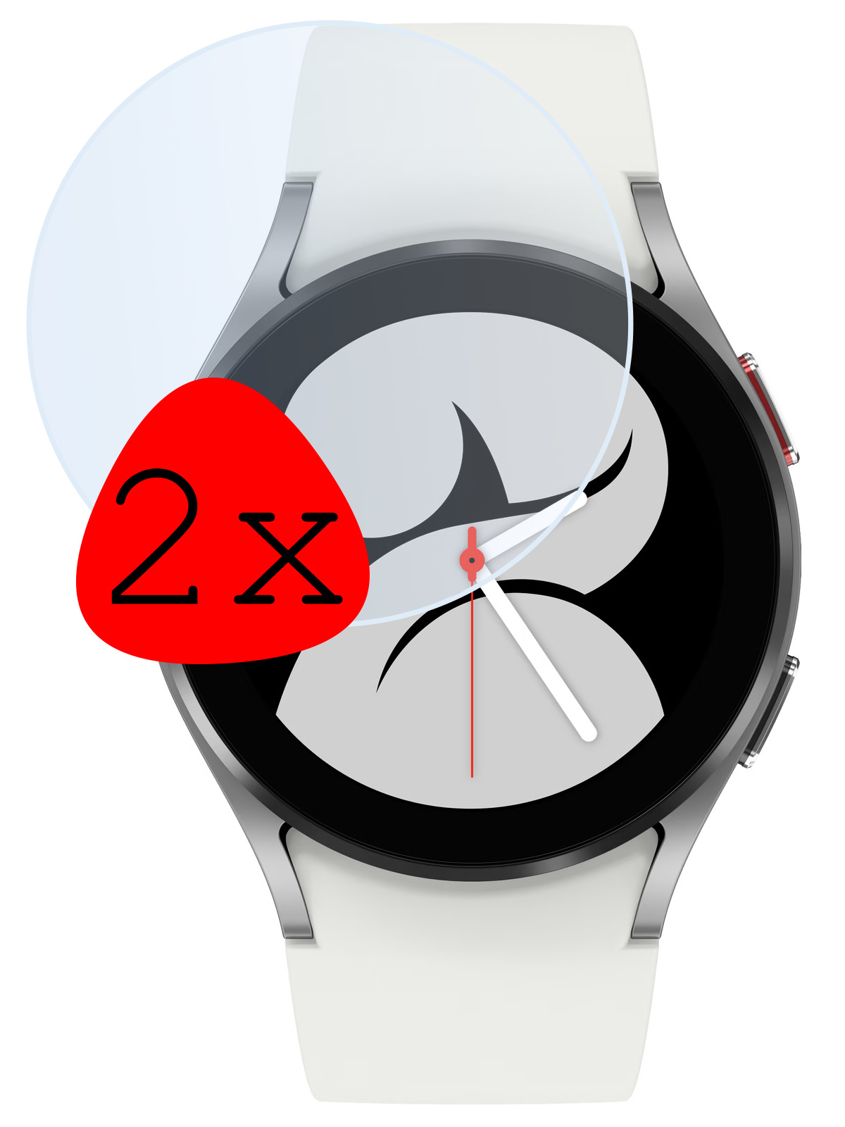 BASEY. Screenprotector Geschikt voor Samsung Galaxy Watch 4 44 mm Screenprotector Tempered Glass Beschermglas - Screenprotector Geschikt voor Samsung Watch 4 (44 mm) Screen Protector - 2 Stuks