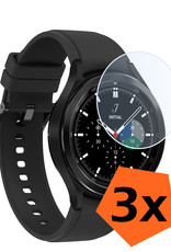 Nomfy Screenprotector Geschikt voor Samsung Galaxy Watch 4 Classic 46 mm Screenprotector Bescherm Glas - Screen Protector Geschikt voor Samsung Watch 4 Classic (46 mm) Screenprotector Tempered Glass - 3 PACK