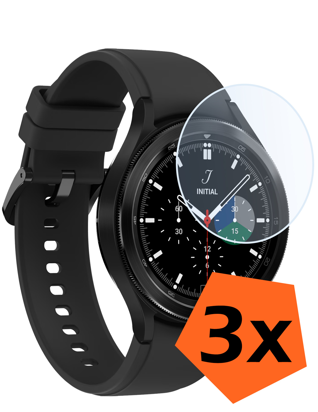 Nomfy Screenprotector Geschikt voor Samsung Galaxy Watch 4 Classic 46 mm Screenprotector Bescherm Glas - Screen Protector Geschikt voor Samsung Watch 4 Classic (46 mm) Screenprotector Tempered Glass - 3 PACK