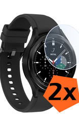 Nomfy Screenprotector Geschikt voor Samsung Galaxy Watch 4 Classic 46 mm Screenprotector Bescherm Glas - Screen Protector Geschikt voor Samsung Watch 4 Classic (46 mm) Screenprotector Tempered Glass - 2 PACK