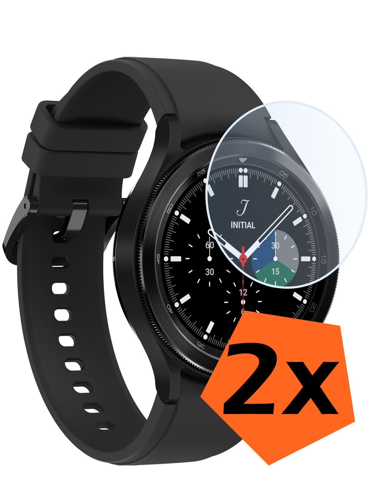 Nomfy Screenprotector Geschikt voor Samsung Galaxy Watch 4 Classic 46 mm Screenprotector Bescherm Glas - Screen Protector Geschikt voor Samsung Watch 4 Classic (46 mm) Screenprotector Tempered Glass - 2 PACK