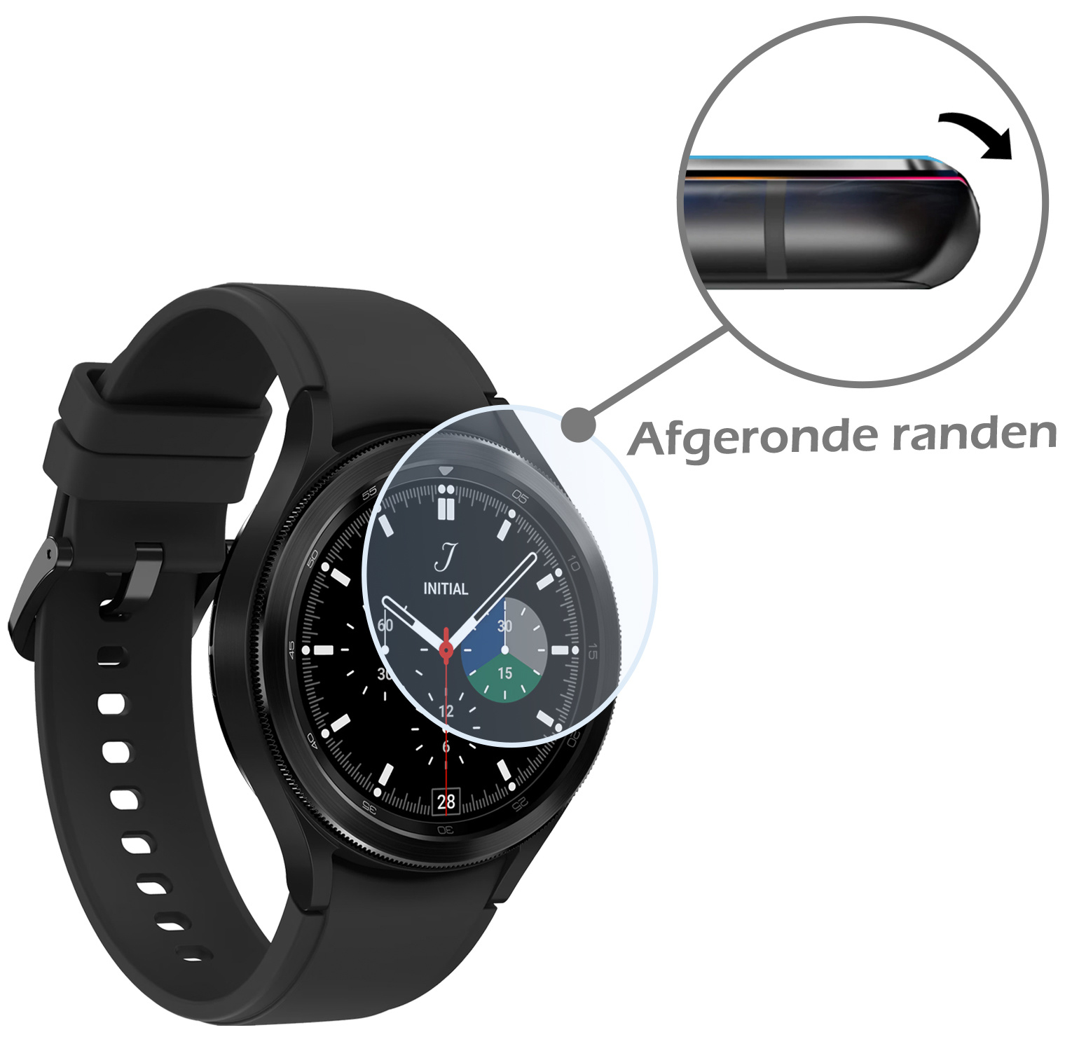 Nomfy Screenprotector Geschikt voor Samsung Galaxy Watch 4 Classic 46 mm Screenprotector Bescherm Glas - Screen Protector Geschikt voor Samsung Watch 4 Classic (46 mm) Screenprotector Tempered Glass