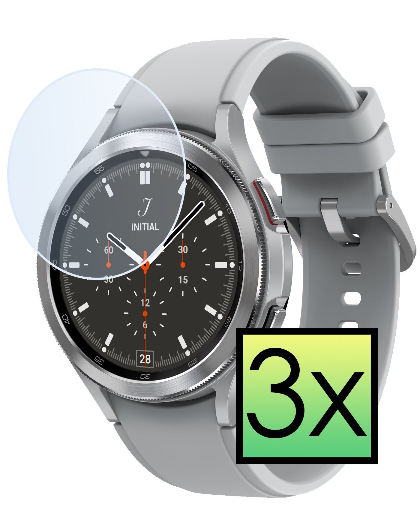 NoXx Screenprotector Geschikt voor Samsung Galaxy Watch 4 Classic 46 mm Screenprotector Tempered Glass Gehard Glas - 3x