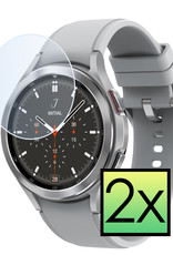 NoXx Screenprotector Geschikt voor Samsung Galaxy Watch 4 Classic 46 mm Screenprotector Tempered Glass Gehard Glas - 2x