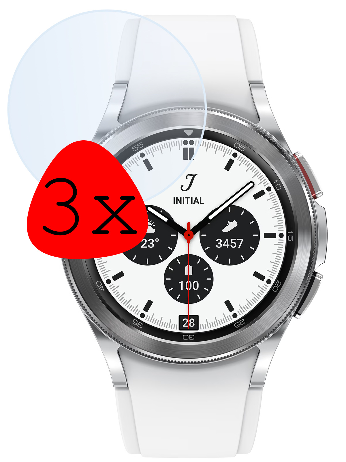 BASEY. Screenprotector Geschikt voor Samsung Galaxy Watch 4 Classic 46 mm Screenprotector Tempered Glass Beschermglas - Screenprotector Geschikt voor Samsung Watch 4 Classic (46 mm) Screen Protector - 3 Stuks