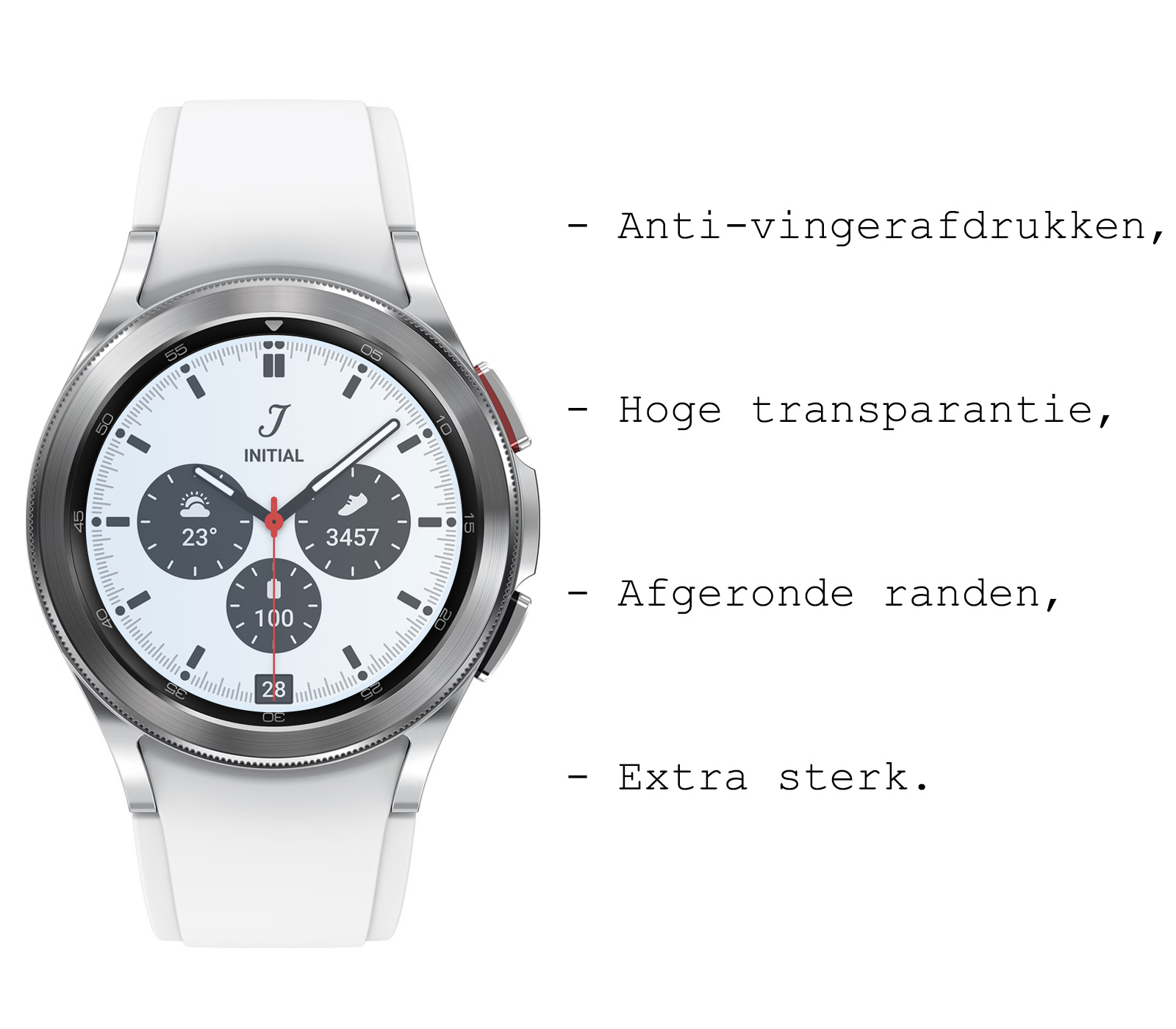 BASEY. Screenprotector Geschikt voor Samsung Galaxy Watch 4 Classic 46 mm Screenprotector Tempered Glass Beschermglas - Screenprotector Geschikt voor Samsung Watch 4 Classic (46 mm) Screen Protector - 2 Stuks