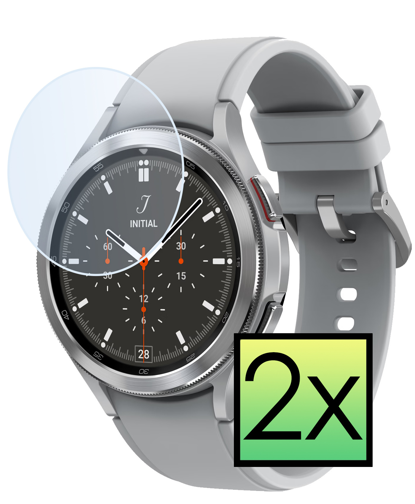 NoXx Screenprotector Geschikt voor Samsung Galaxy Watch 4 Classic 42 mm Screenprotector Tempered Glass Gehard Glas - 2x