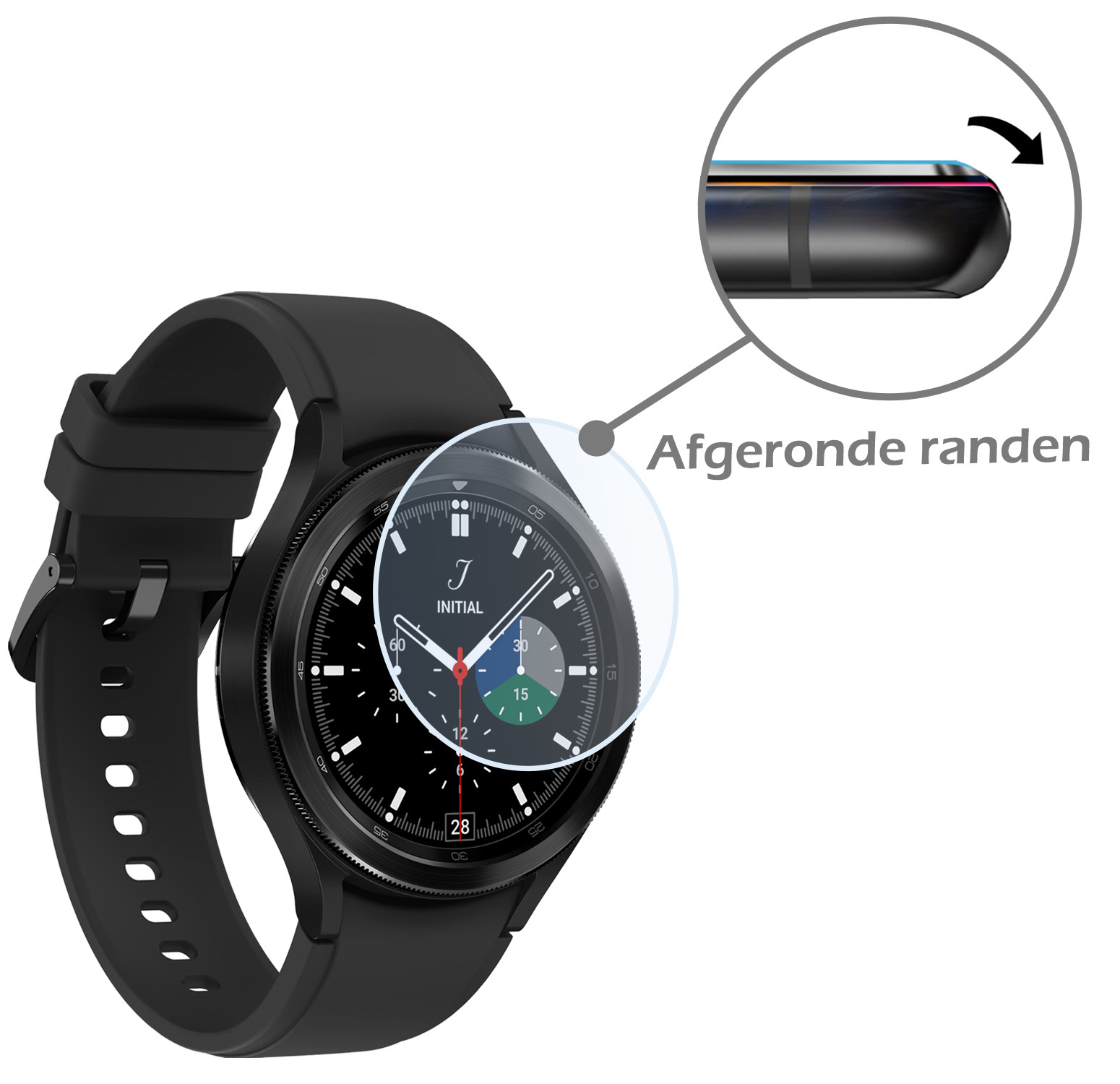 Nomfy Screenprotector Geschikt voor Samsung Galaxy Watch 4 Classic 42 mm Screenprotector Bescherm Glas - Screen Protector Geschikt voor Samsung Watch 4 Classic (42 mm) Screenprotector Tempered Glass - 2 PACK
