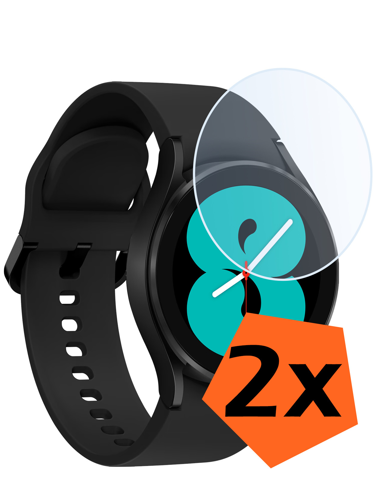 Nomfy Screenprotector Geschikt voor Samsung Galaxy Watch 4 40mm Screenprotector Bescherm Glas - Screen Protector Geschikt voor Samsung Galaxy Watch 4 40mm Screenprotector Tempered Glass - 2 PACK