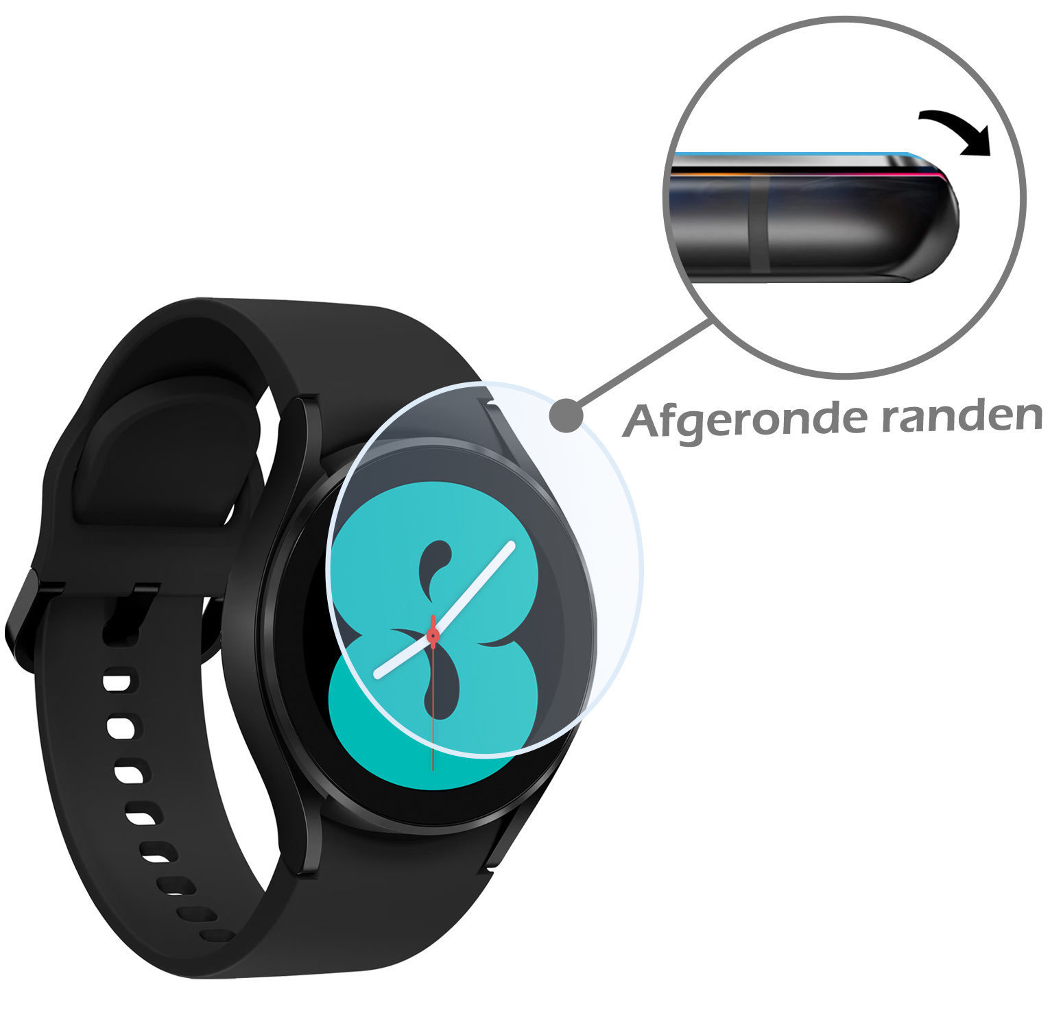 Nomfy Screenprotector Geschikt voor Samsung Galaxy Watch 4 40mm Screenprotector Bescherm Glas - Screen Protector Geschikt voor Samsung Galaxy Watch 4 40mm Screenprotector Tempered Glass - 3 PACK