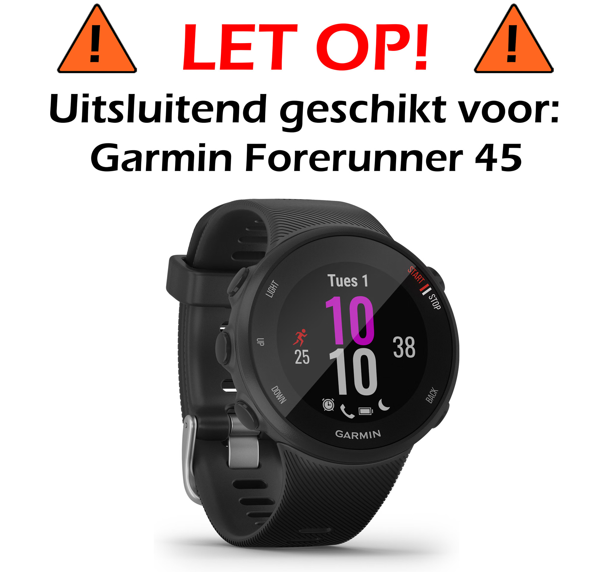 Nomfy Screenprotector Geschikt voor Garmin Forerunner 45 Screenprotector Bescherm Glas - Screen Protector Geschikt voor Garmin Forerunner 45 Screenprotector Tempered Glass - 2 PACK