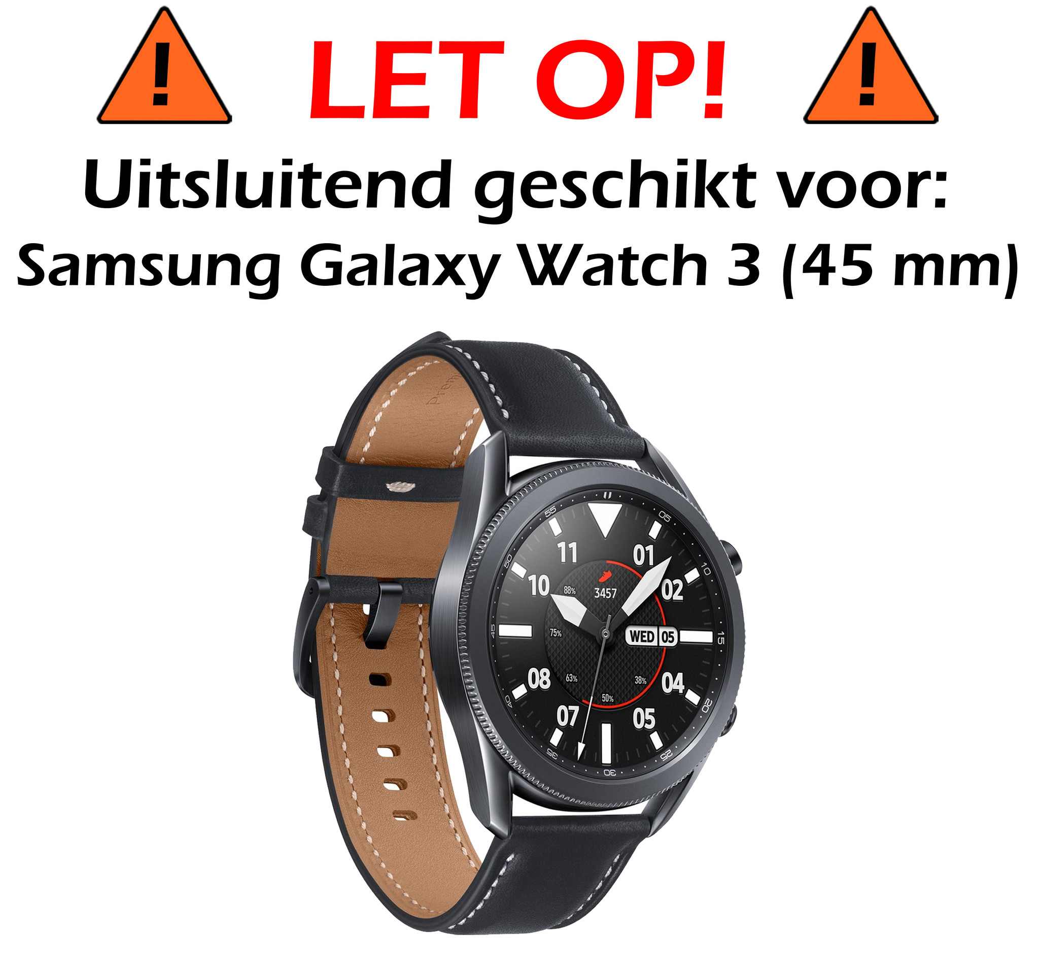 NoXx Screenprotector Geschikt voor Samsung Galaxy Watch 3 45 mm Screenprotector Bescherm Glas - Screen Protector Geschikt voor Samsung Watch 3 (45 mm) Screenprotector Tempered Glass - 3 PACK