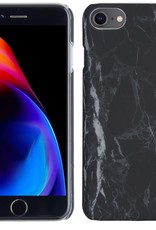 BASEY. Hoes Geschikt voor iPhone SE 2022 Hoesje Marmer Case Marmeren Cover Hoes Hardcover - Zwart