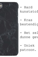 BASEY. Hoes Geschikt voor iPhone SE 2022 Hoesje Marmer Case Marmeren Cover Hoes Hardcover - Zwart - 2 Stuks