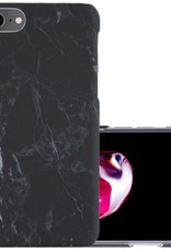 NoXx Hoes Geschikt voor iPhone SE 2022 Hoesje Marmer Back Case Hardcover Marmeren Hoes Marmer - Zwart