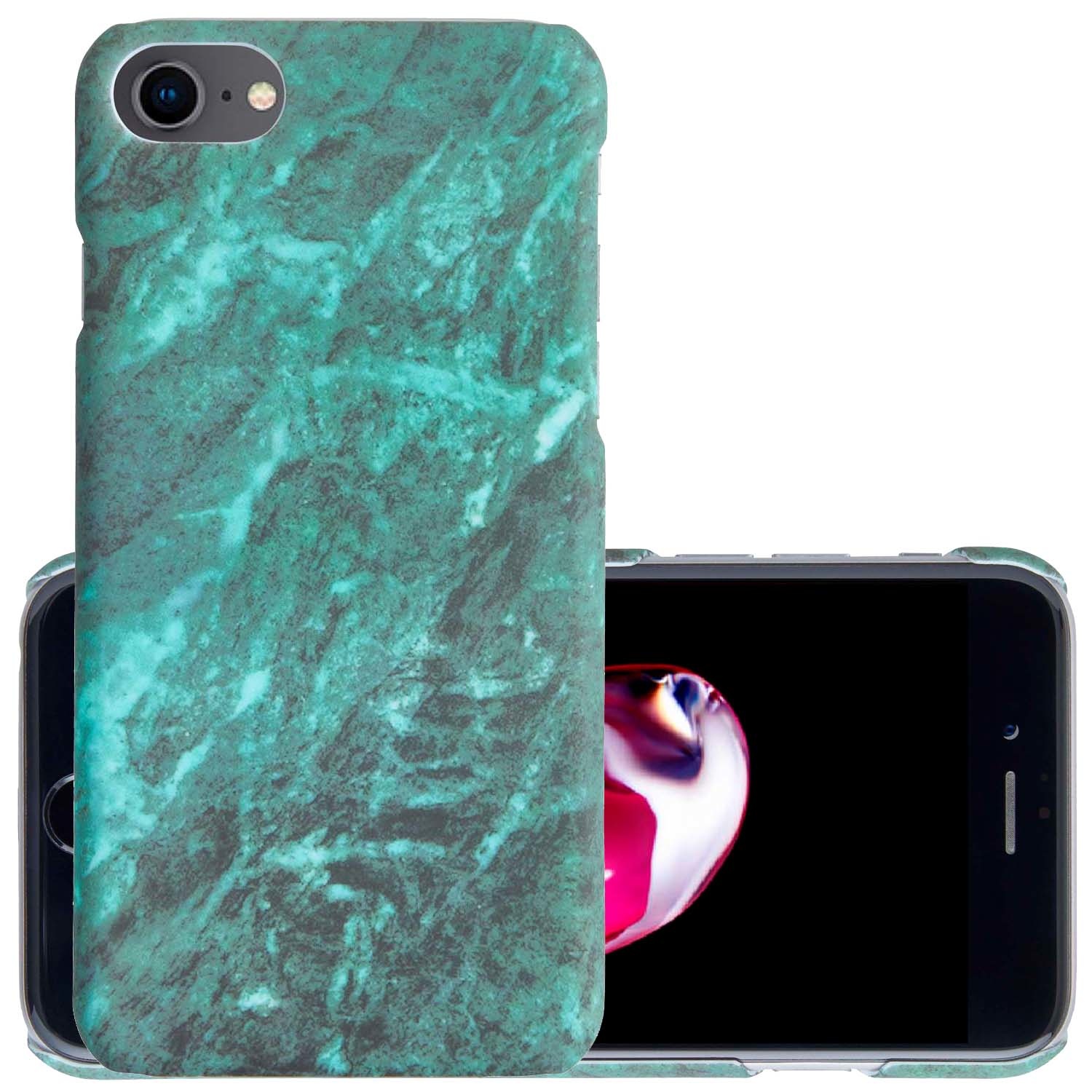 NoXx iPhone SE 2022 Hoesje Marmer Back Case Hardcover Marmeren Hoes Groen