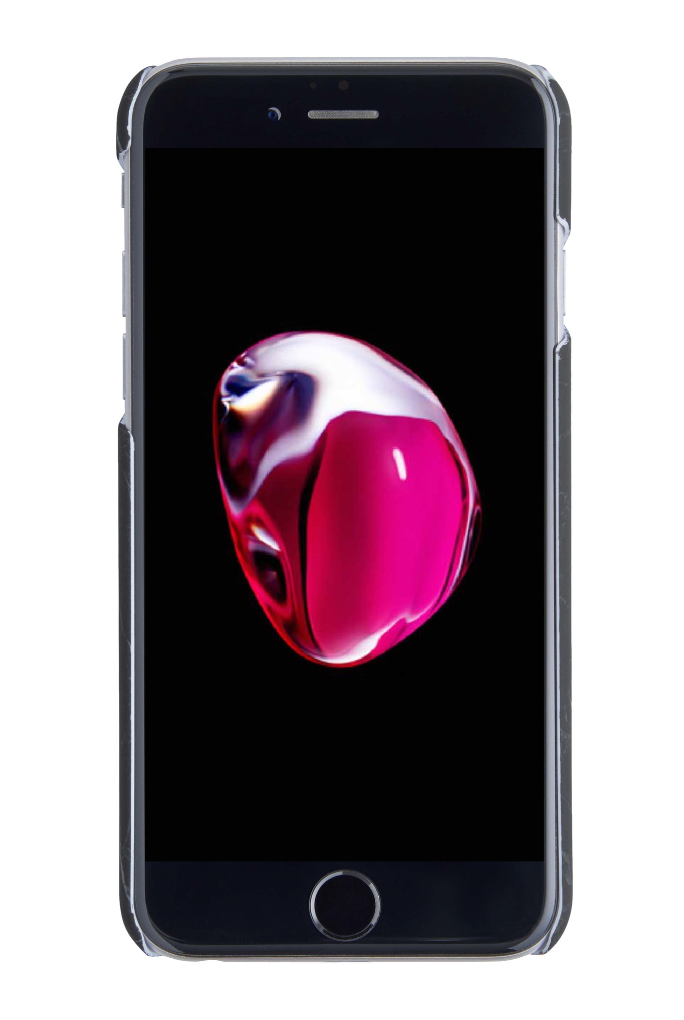 NoXx Hoes Geschikt voor iPhone SE 2022 Hoesje Marmer Back Case Hardcover Marmeren Hoes Marmer Met Screenprotector - Zwart