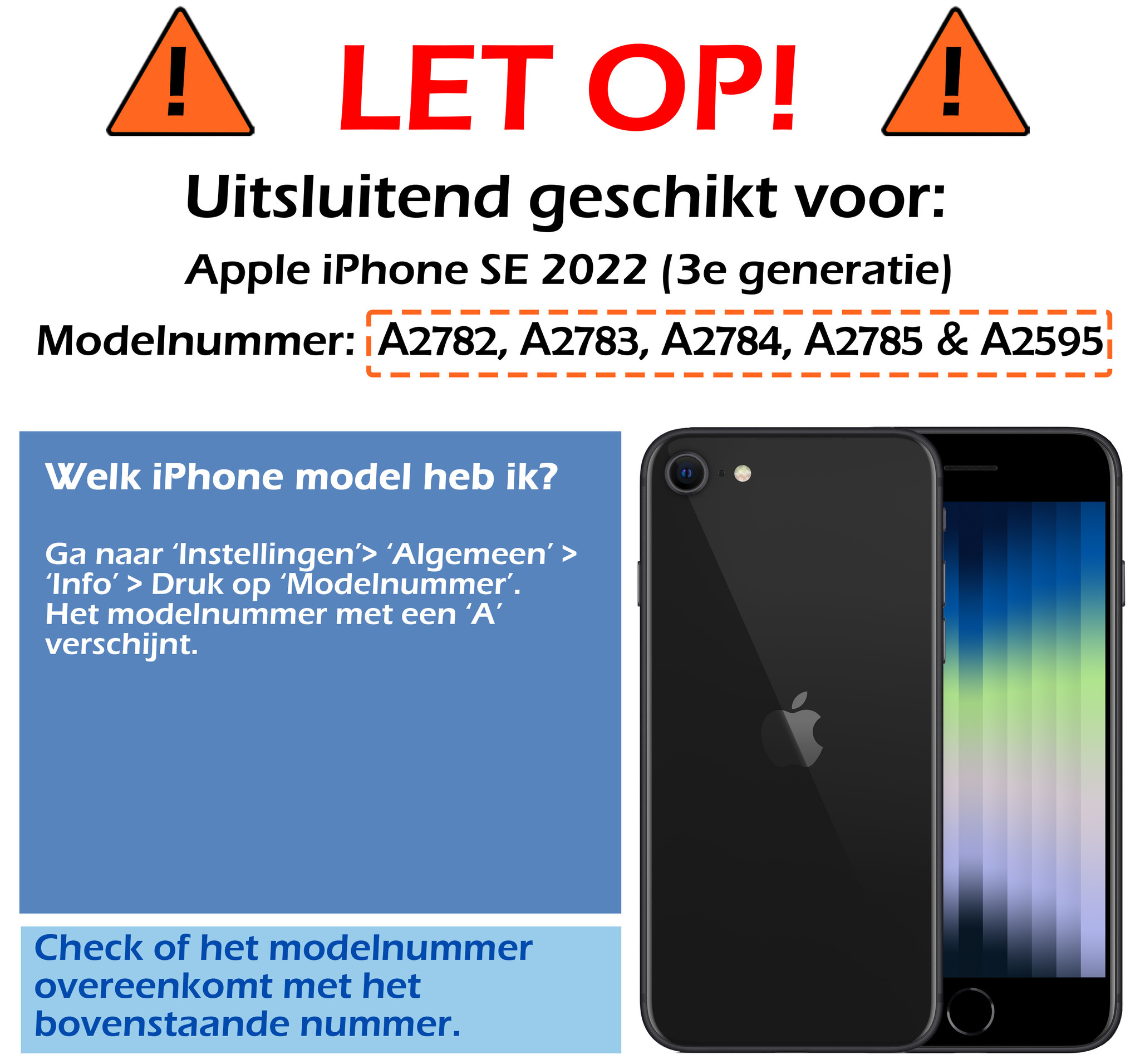 Nomfy iPhone SE 2022 Hoesje Marmeren Case Met Screenprotector - iPhone SE 2022 Marmer Hoes Hard Cover - Zwart