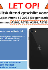 Nomfy Hoesje Geschikt voor iPhone SE 2022 Hoesje Marmeren Case Hardcover Hoes Marmer Met 2x Screenprotector - Hoesje Geschikt voor iPhone SE (2022) Marmer Hoes - Zwart
