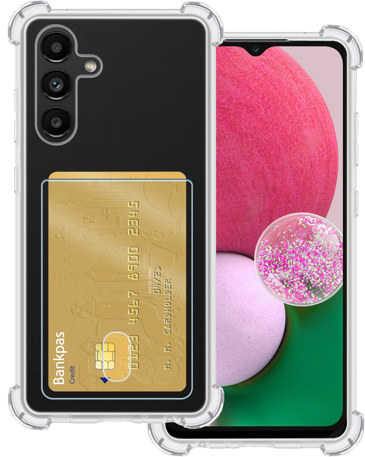 BASEY. Hoes Geschikt voor Samsung A13 4G Hoesje Shock Proof Case Hoes - Hoesje Geschikt voor Samsung Galaxy A13 4G Hoes Cover Shockproof - Transparant