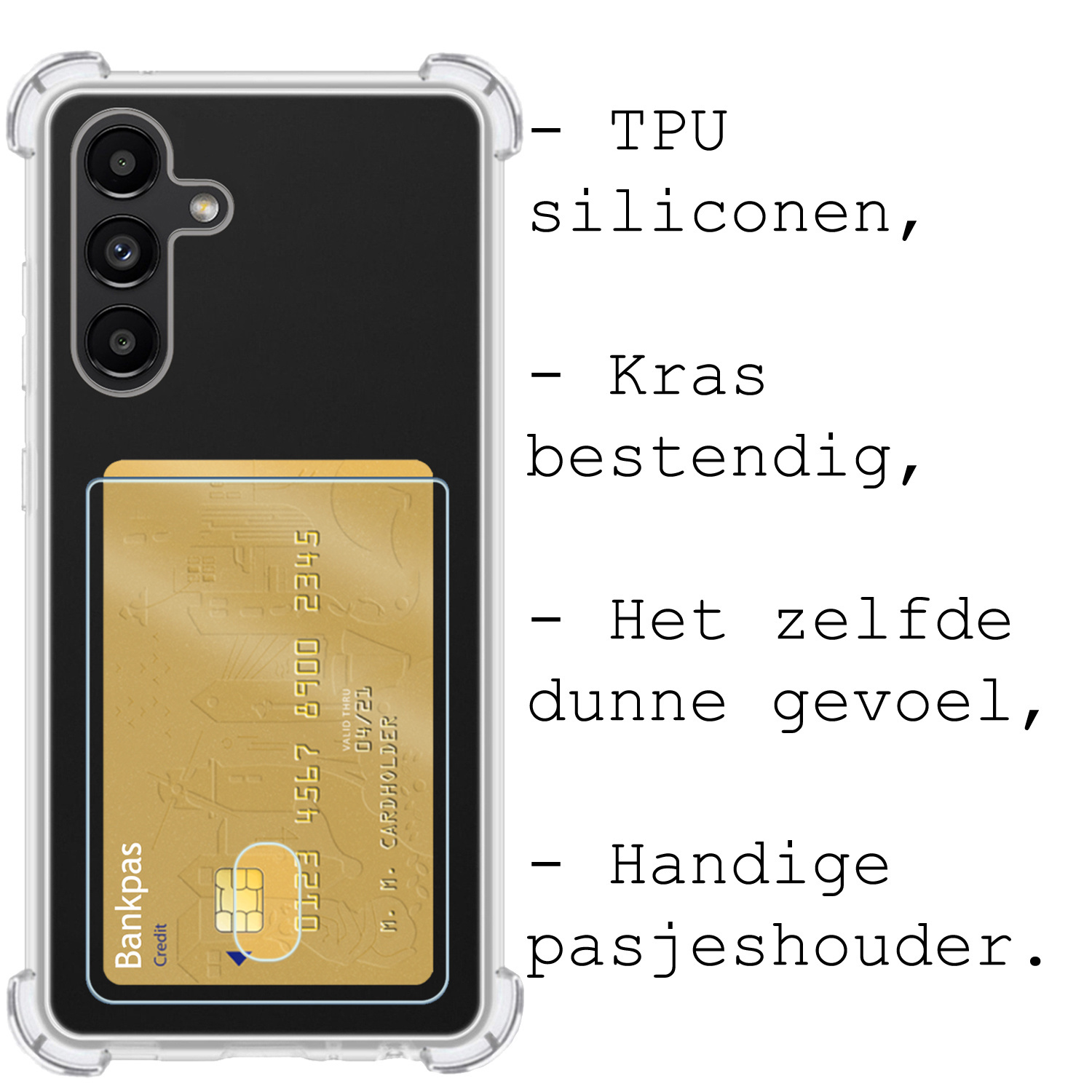 BASEY. Hoes Geschikt voor Samsung A13 4G Hoesje Shock Proof Case Hoes - Hoesje Geschikt voor Samsung Galaxy A13 4G Hoes Cover Shockproof - Transparant