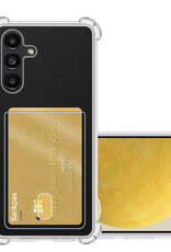 NoXx Hoes Geschikt voor Samsung A13 4G Hoesje Pasjeshouder Cover Shock Proof Case Siliconen Hoes Met Kaarthouder - Transparant