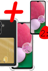BASEY. Hoes Geschikt voor Samsung A13 4G Hoesje Shock Proof Case Hoes Met 2x Screenprotector - Hoesje Geschikt voor Samsung Galaxy A13 4G Hoes Cover Shockproof - Transparant