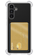 NoXx Hoes Geschikt voor Samsung A13 4G Hoesje Pasjeshouder Cover Shock Proof Case Siliconen Hoes Met Kaarthouder Met Screenprotector - Transparant