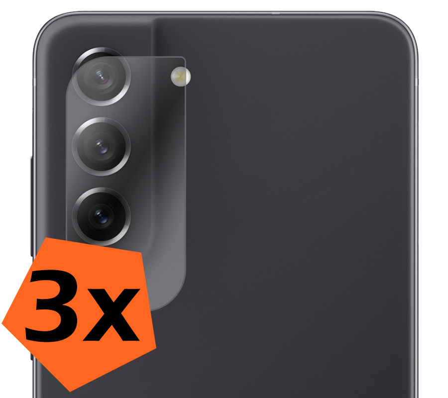 Nomfy Screenprotector Geschikt voor Samsung S21 FE Camera Screen Protector Beschermglas - Screenprotector Geschikt voor Samsung Galaxy S21 FE Camera Screenprotector Tempered Glass - 3 PACK