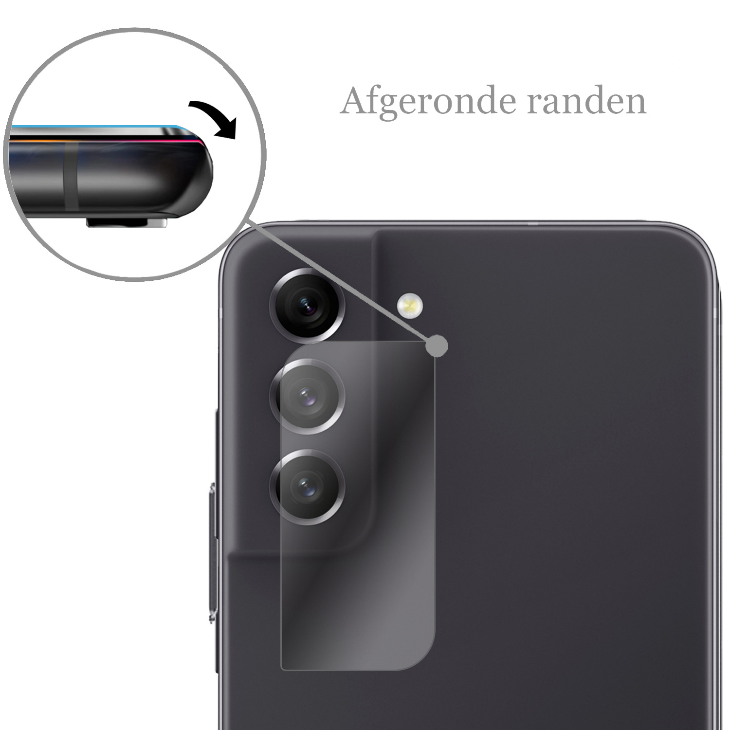Nomfy Screenprotector Geschikt voor Samsung S21 FE Camera Screen Protector Beschermglas - Screenprotector Geschikt voor Samsung Galaxy S21 FE Camera Screenprotector Tempered Glass - 3 PACK