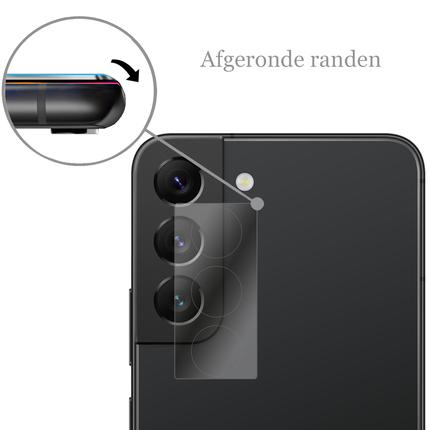 Nomfy Screenprotector Geschikt voor Samsung S22 Camera Screen Protector Beschermglas - Screenprotector Geschikt voor Samsung Galaxy S22 Camera Screenprotector Tempered Glass - 2 PACK